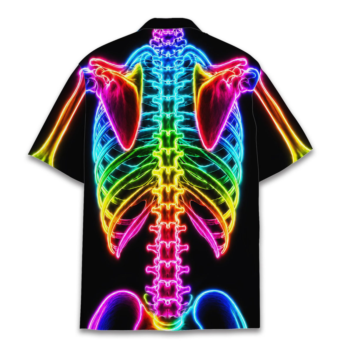 Front view detailing the neon skeleton design