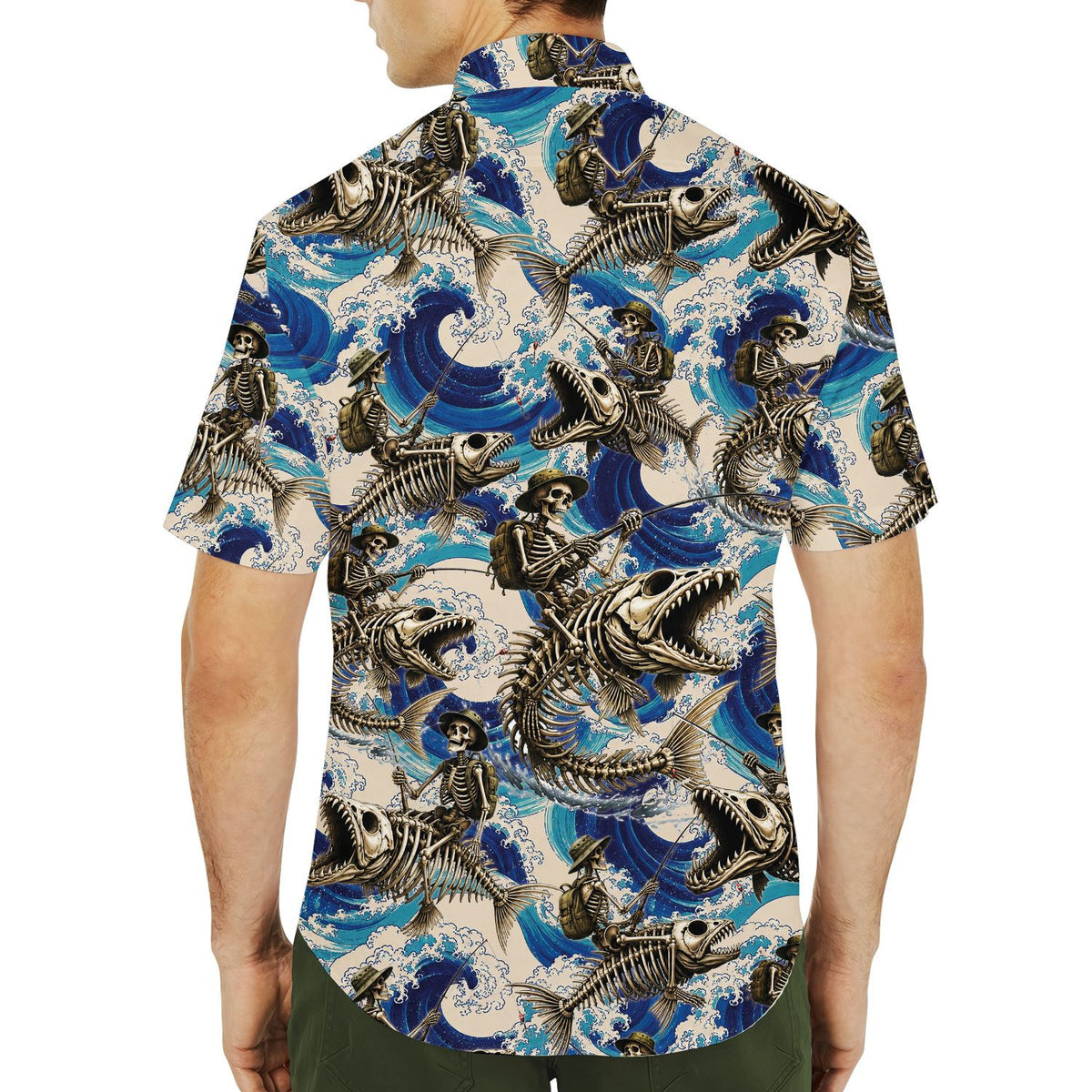 Another lifestyle view of the matching family hawaiian shirt