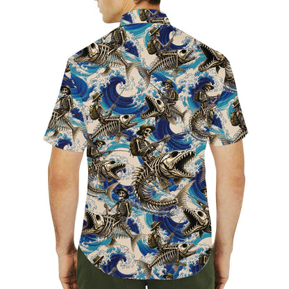 Another lifestyle view of the matching family hawaiian shirt