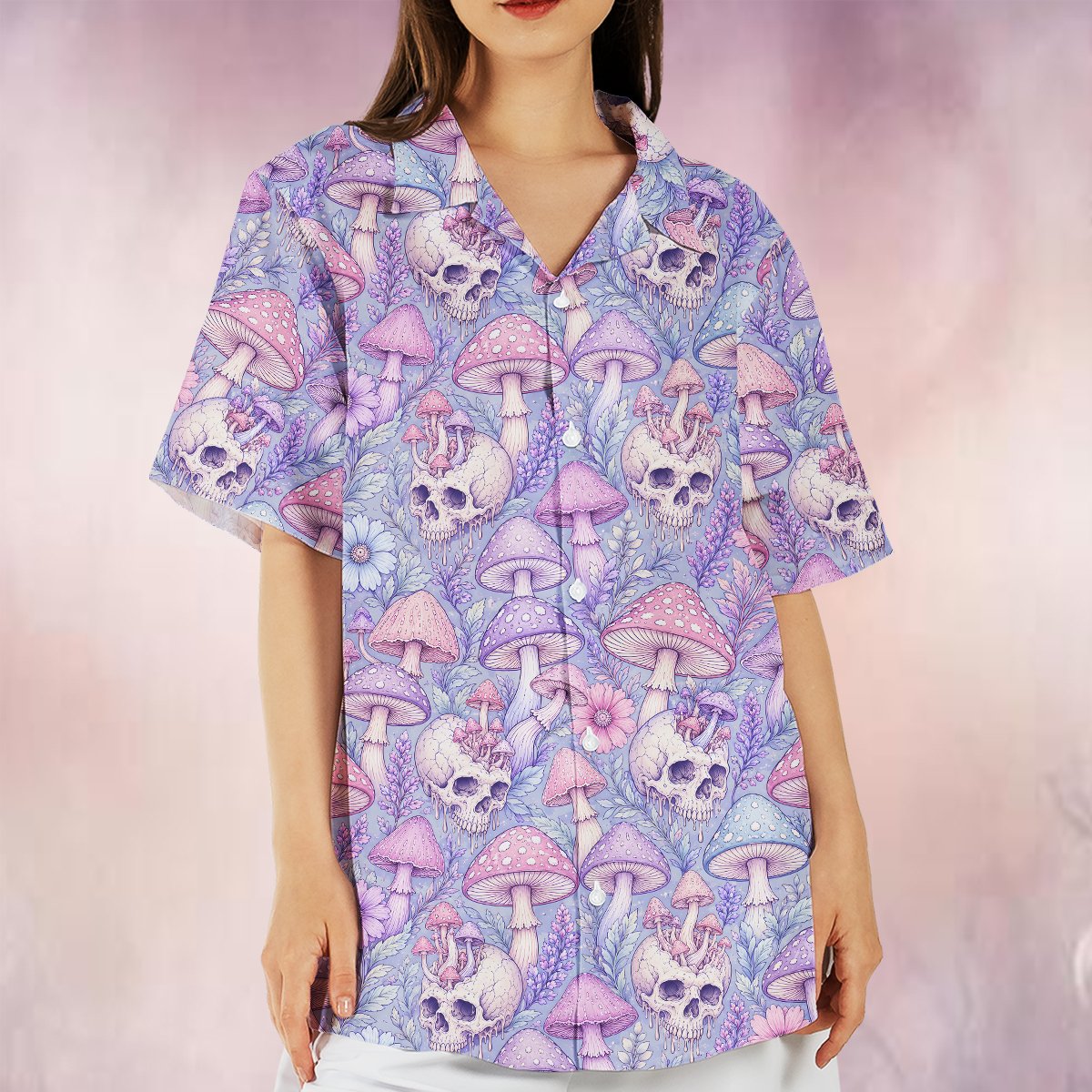 Second lifestyle image showcasing the pastel skull design