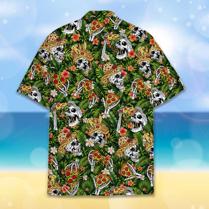 Alternative back view showing the green palm leaves and skulls