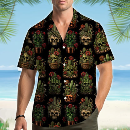 Second lifestyle image showing the skull cactus design outdoors
