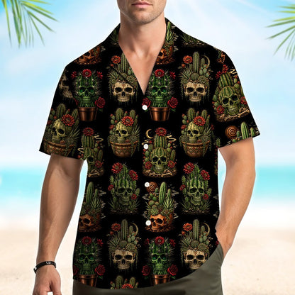 Third lifestyle image of the matching family hawaiian shirts