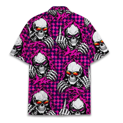 Third lifestyle view showing the edgy skull design
