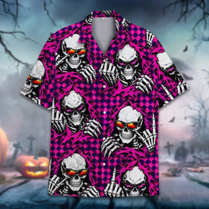 Sixth lifestyle view of the halloween hawaiian shirt outfit