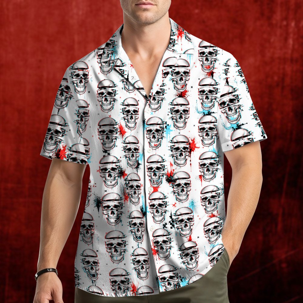 Additional back view of the adult matching family hawaiian shirt