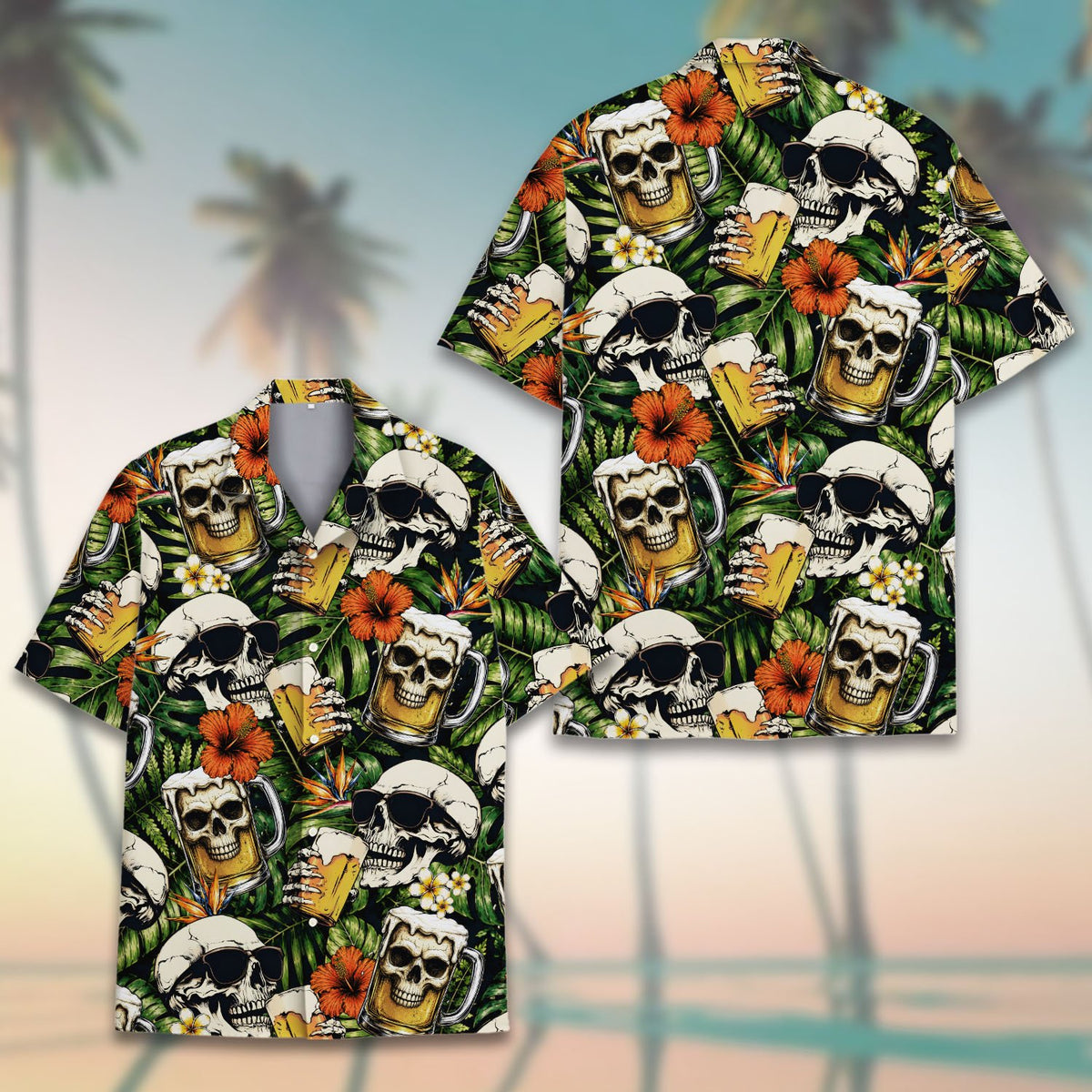 Additional front view of family hawaiian shirts