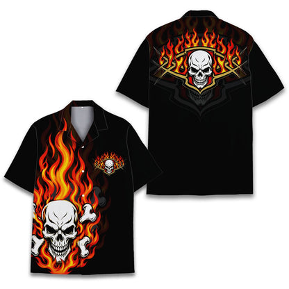 Alternate back view showing the fiery skeleton design