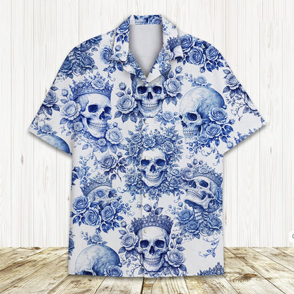 Another front view of the matching family hawaiian shirts