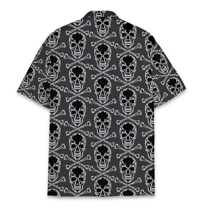 Back view of the skulls Hawaiian shirt