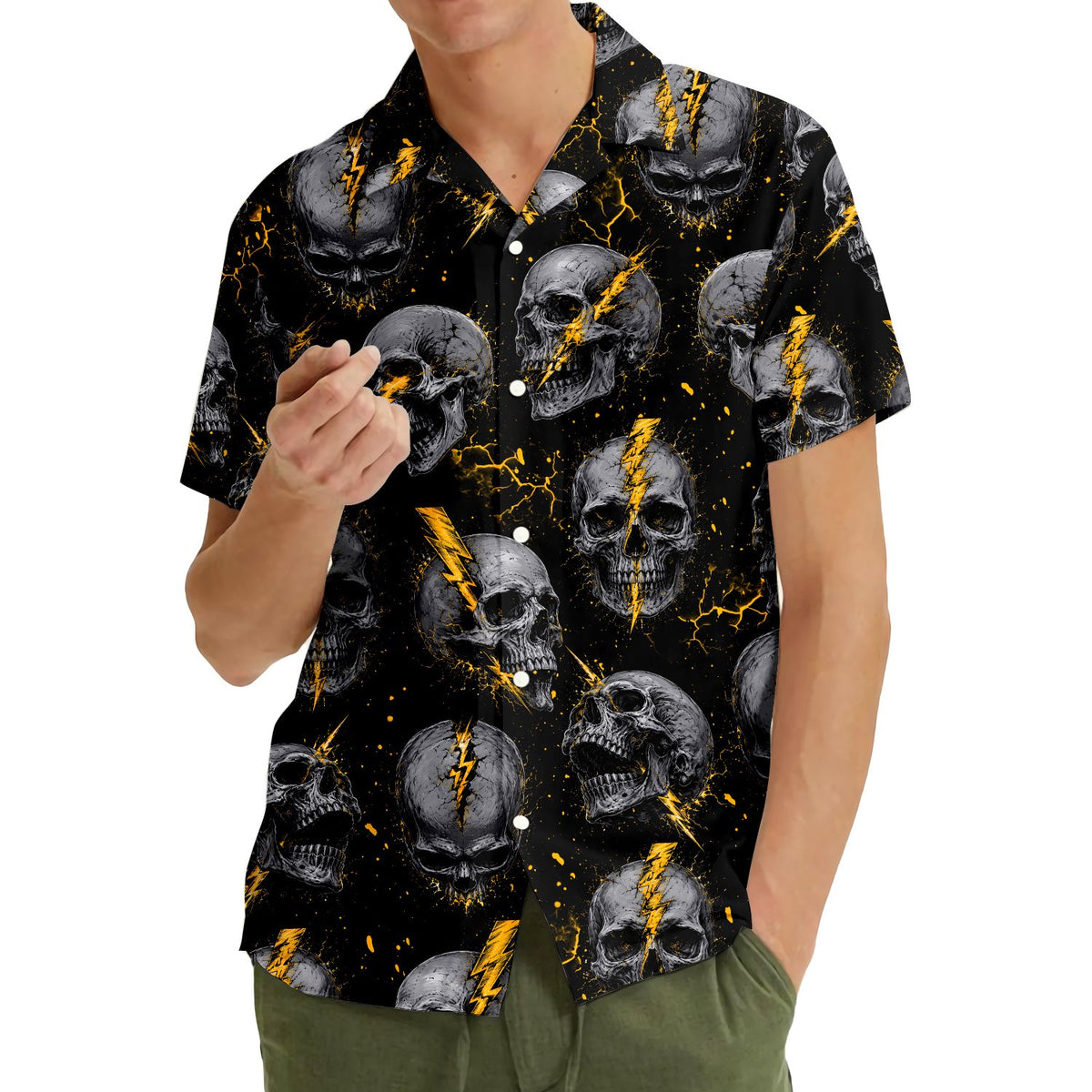 Another lifestyle view of the matching family hawaiian shirt