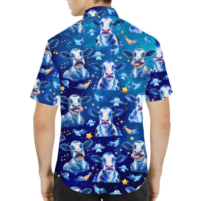 Another back view of matching family hawaiian shirts
