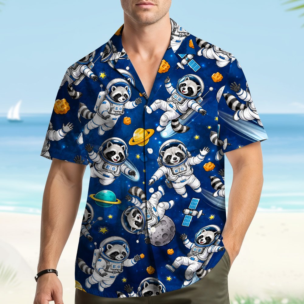 Fourth lifestyle view of the matching family hawaiian shirt in a natural environment