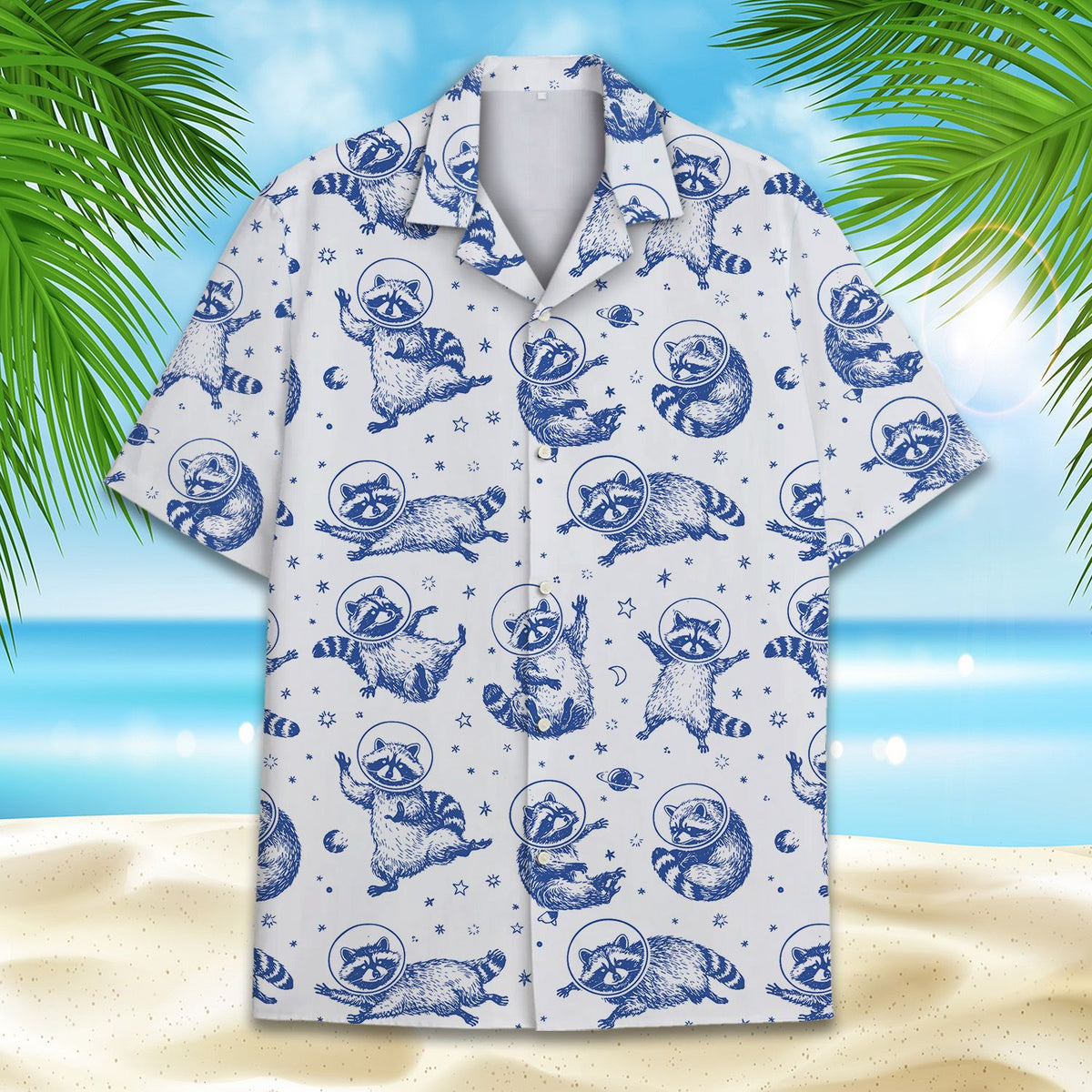 Detailed front view of the matching family hawaiian shirt