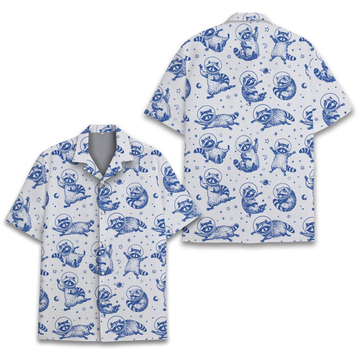 Additional front view of the space hawaiian shirt
