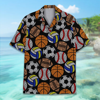 Close up back view of the sports hawaiian shirt