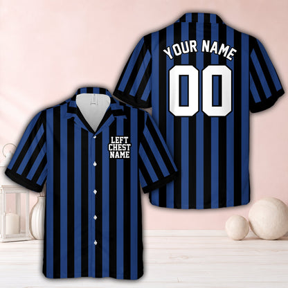 Black sports/referee hawaiian shirt front view alternate