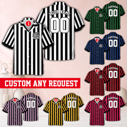 Multicolor sports/referee hawaiian shirt front view
