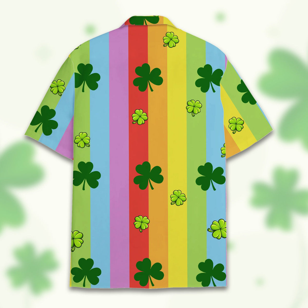 Alternate back view of the St. Patrick's Day Bigfoot Hawaiian shirt