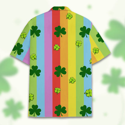 Alternate back view of the St. Patrick's Day Bigfoot Hawaiian shirt