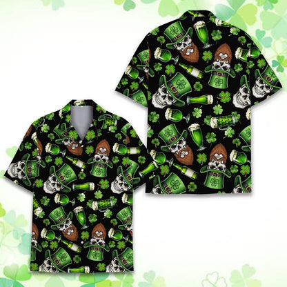 Additional front view of the St. Patrick's day hawaiian shirt for family matching