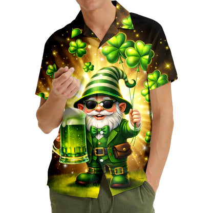 Second lifestyle view showing the St. Patrick's Day hawaiian shirt in a natural setting