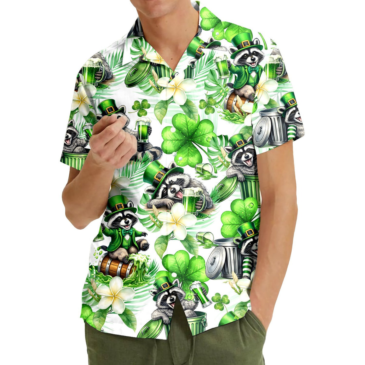 Second lifestyle view showcasing the family hawaiian shirt outdoors