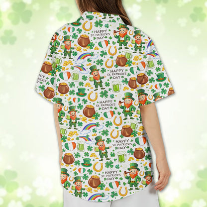 St. Patrick's Day hawaiian shirt back view