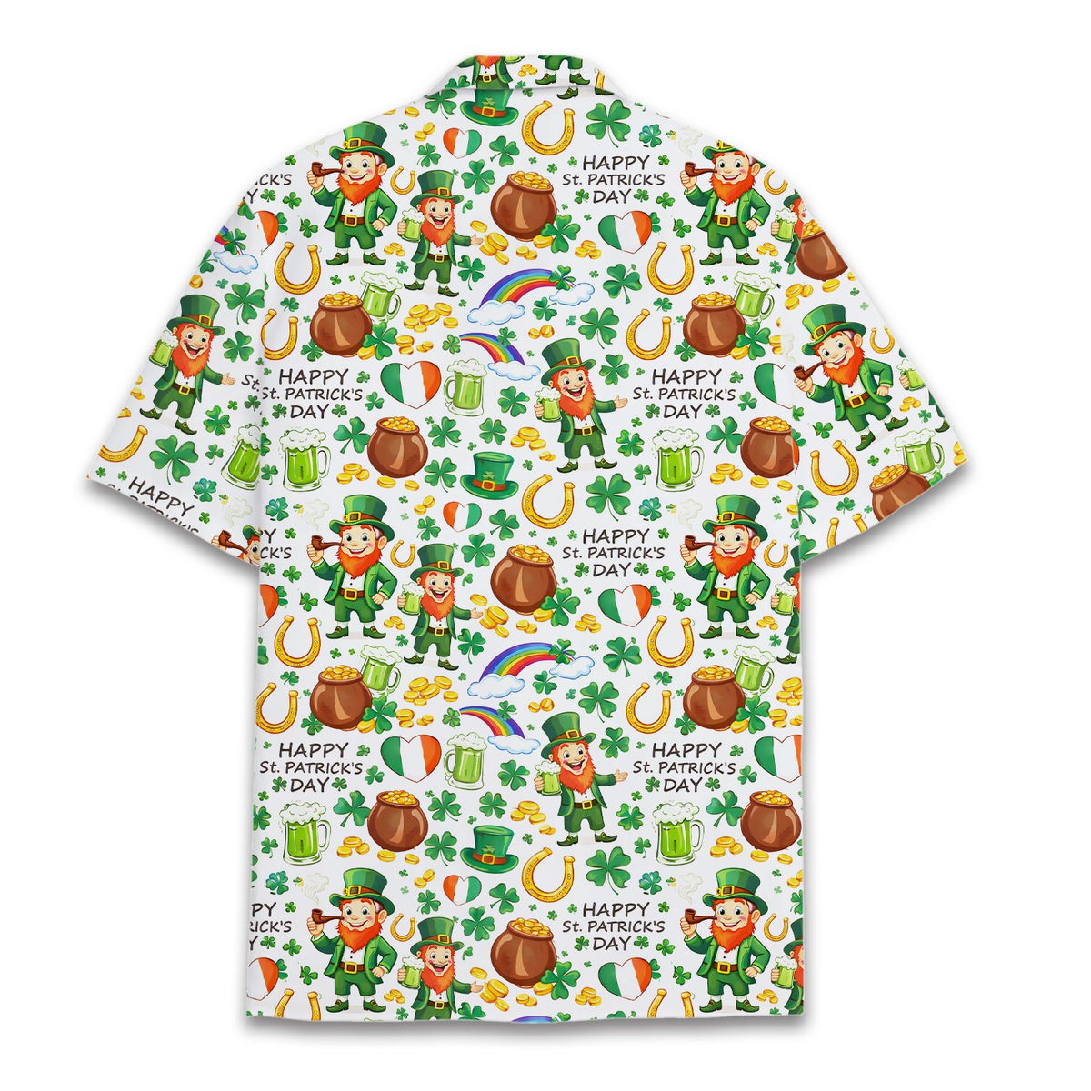 St. Patrick's Day hawaiian shirt, back view