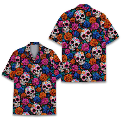 Another close up front view of the matching family hawaiian shirt