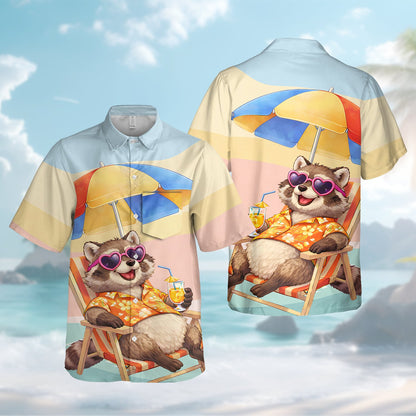Third back view showing the vibrant pink and orange sunset design