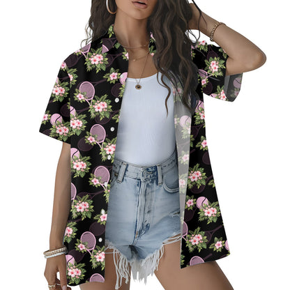 Lifestyle image showing the matching family hawaiian shirt in a casual setting