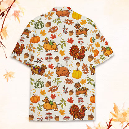 Detailed back view of the matching family hawaiian shirt showcasing the seamless holiday pattern