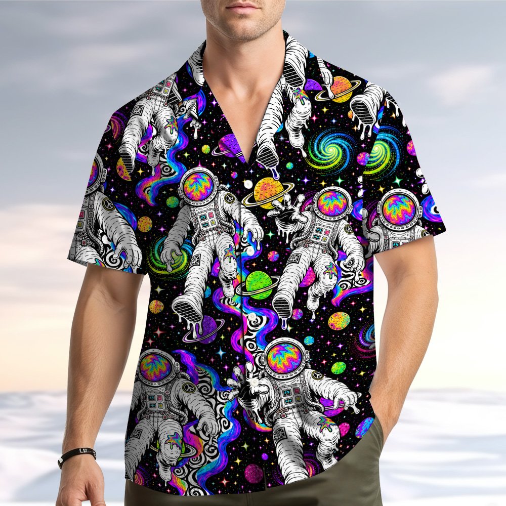 Astronaut in space hawaiian shirt front angle
