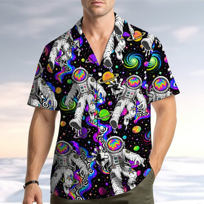 Astronaut in space hawaiian shirt front angle