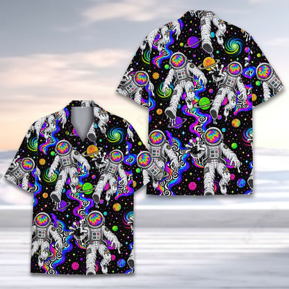 Melting astronaut space shirt front view