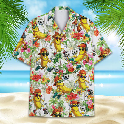 Third front view highlighting the tropical banana soccer design