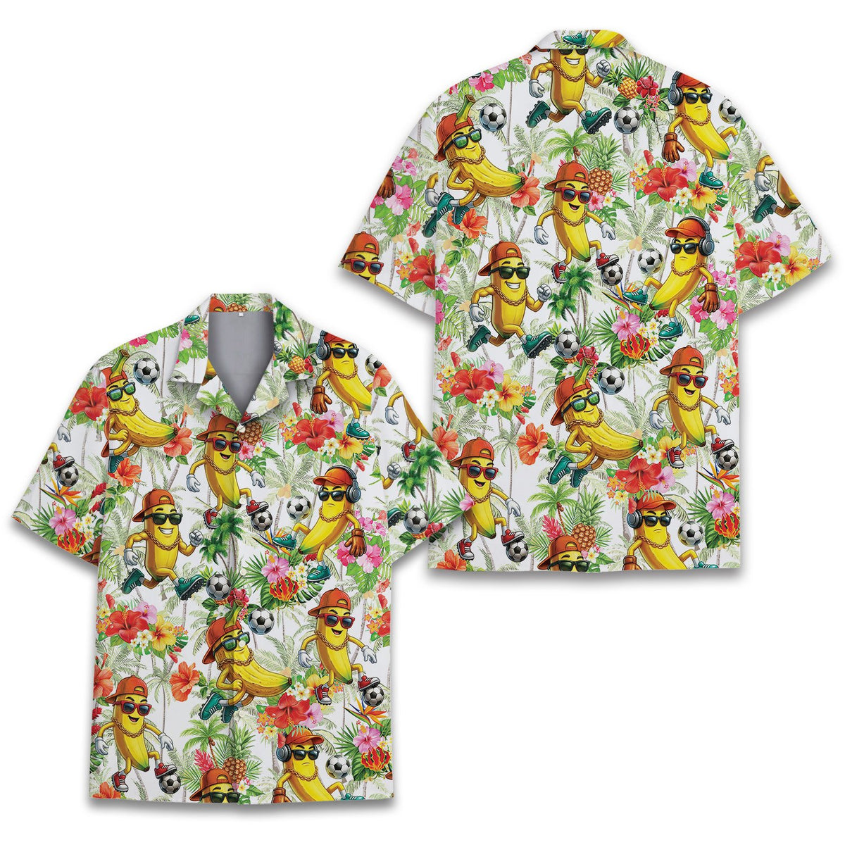 Fourth front view of the matching family hawaiian shirt