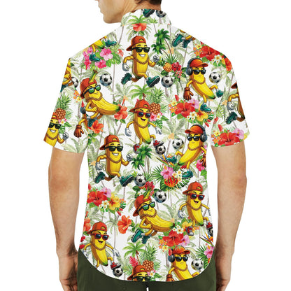 Second lifestyle view featuring the matching family hawaiian shirt