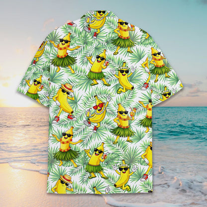 Another back view of the matching family hawaiian shirt