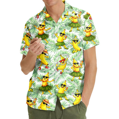 Second lifestyle view showing the matching family hawaiian shirts in a sunny setting
