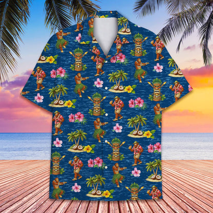Front detail view showing the tropical pattern of Bigfoot on vacation