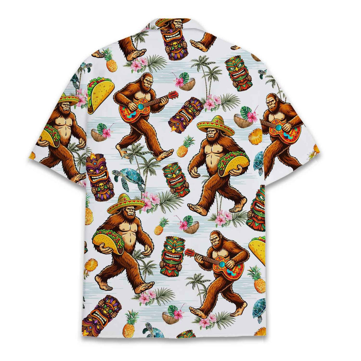 Second back view of the family hawaiian shirt design