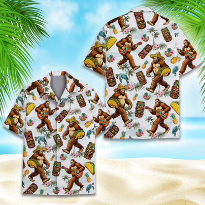 Another front view highlighting the white, brown, and green colors of the shirt