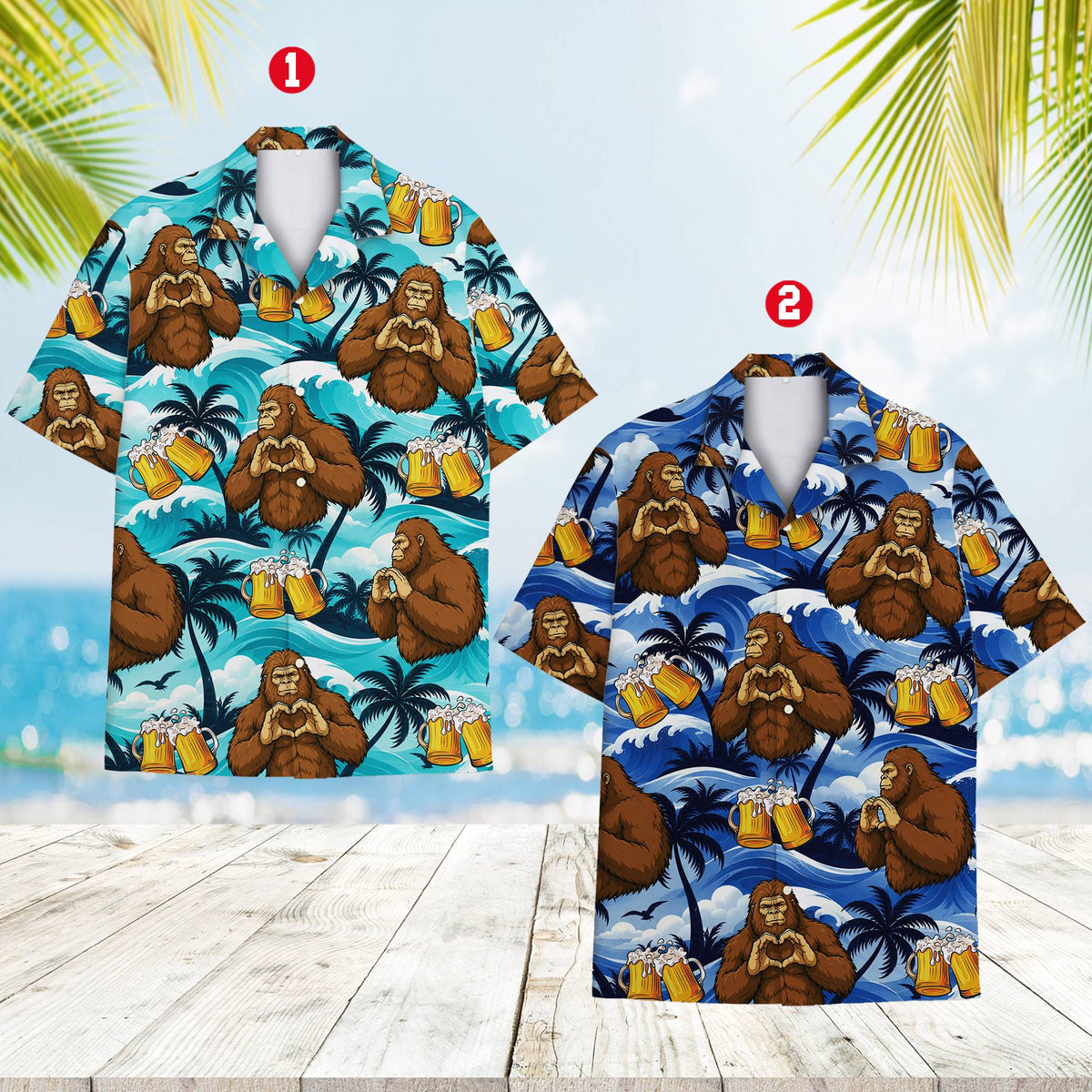 Another front view of tropical bigfoot hawaiian shirt