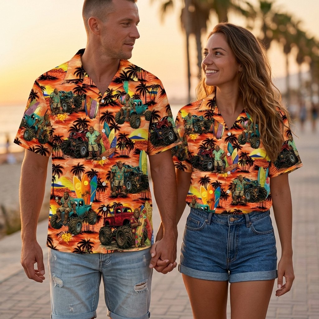 Fourth lifestyle view of the hawaiian shirt