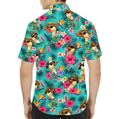 Birds hawaiian shirt, back view