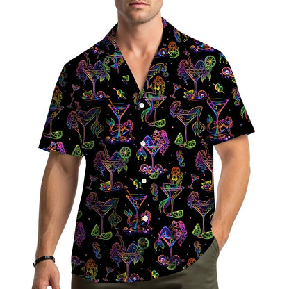 People wearing matching family hawaiian shirts, lifestyle view