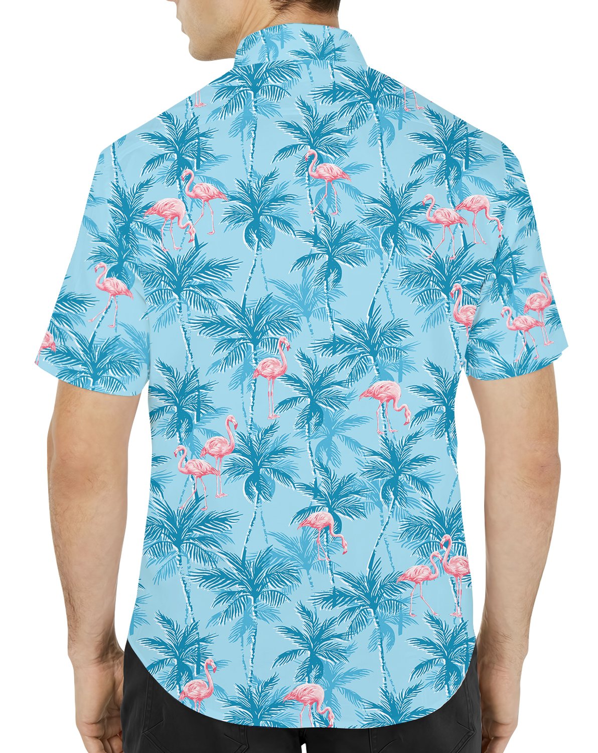 Light Hawaiian shirt tropical design, back view
