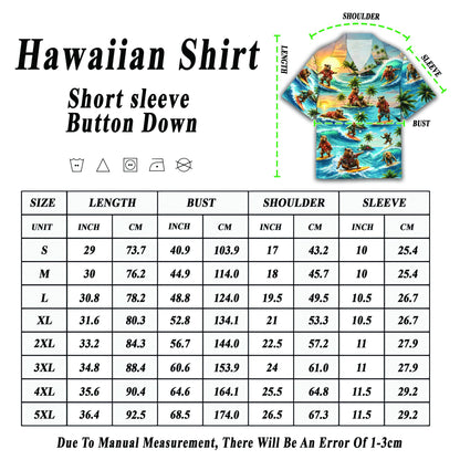 Additional view of the vibrant tropical capybara surf hawaiian shirt folded